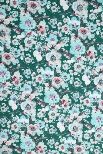 SWISS COTTON PRINTED-FLOWER DESIGN - P/METER