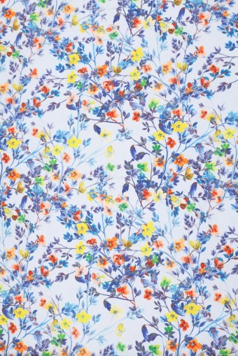 SWISS COTTON PRINTED-FLOWER DESIGN - P/METER