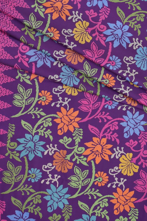 Swiss Cotton Silk Printed (Songket Design)