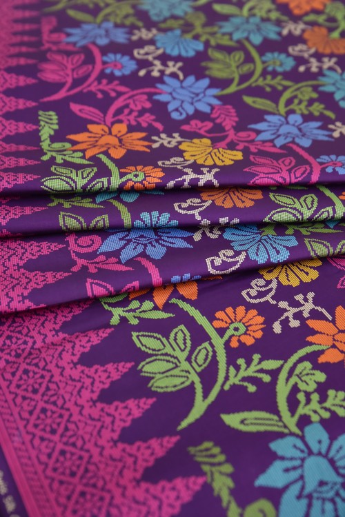 Swiss Cotton Silk Printed (Songket Design)