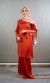 BAJU KURUNG DULL SATIN LACE ORANGE BRICK