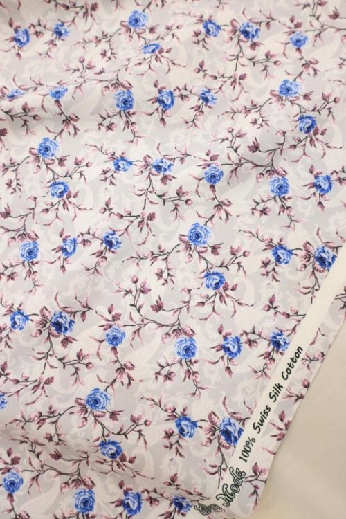 Swiss Cotton Silk Printed  (Flower Design)