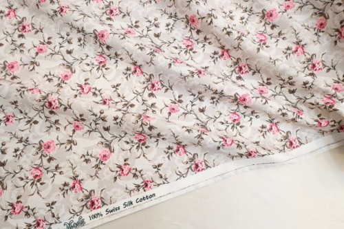 Swiss Cotton Silk Printed  (Flower Design)